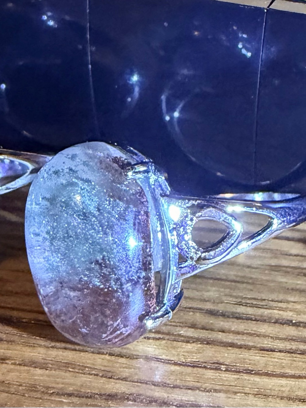 Lodalite (Garden Quartz) Ring - White Bronze - Picture 6 of 7